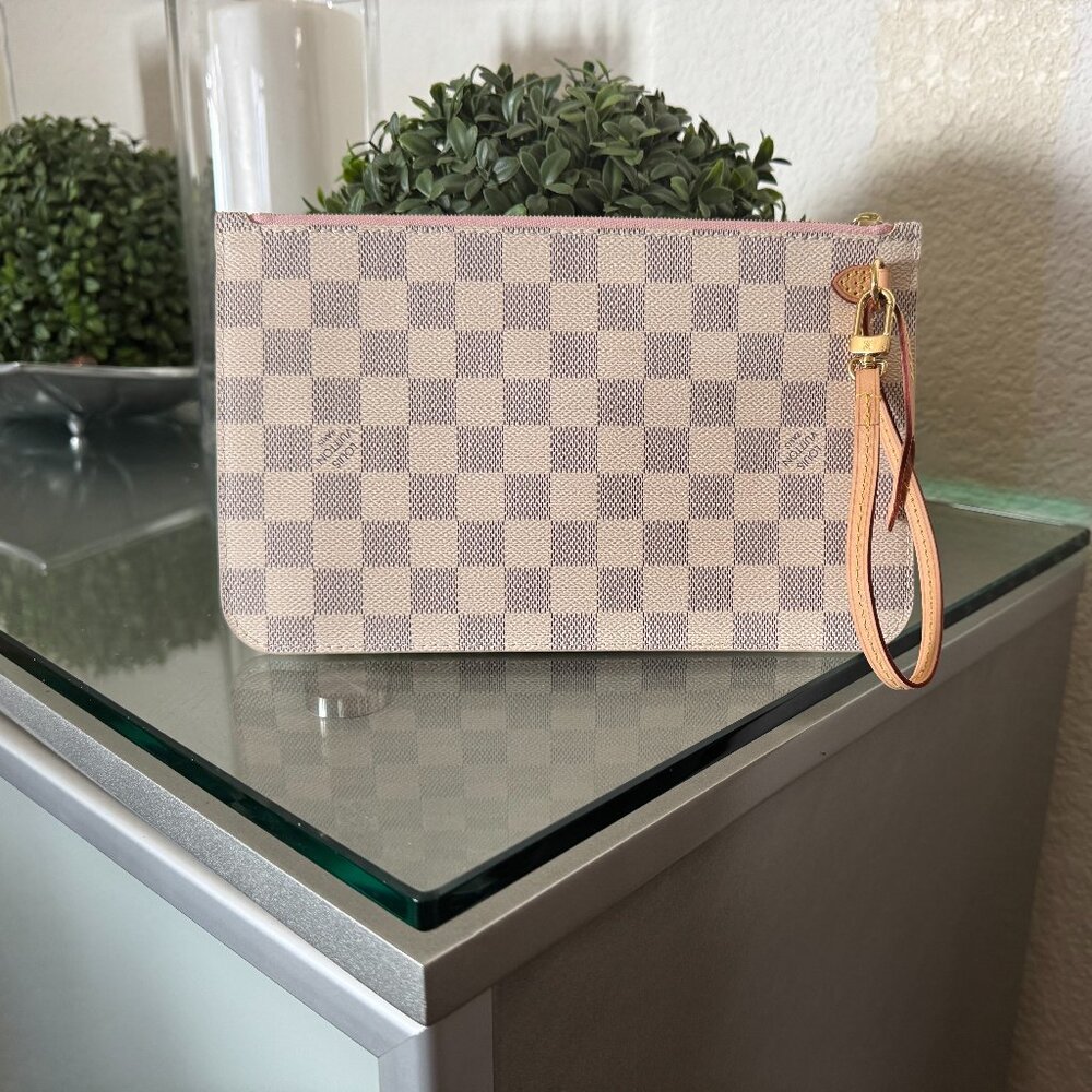 Louis Vuitton Neverfull MM Pochette Damier Azur Canvas